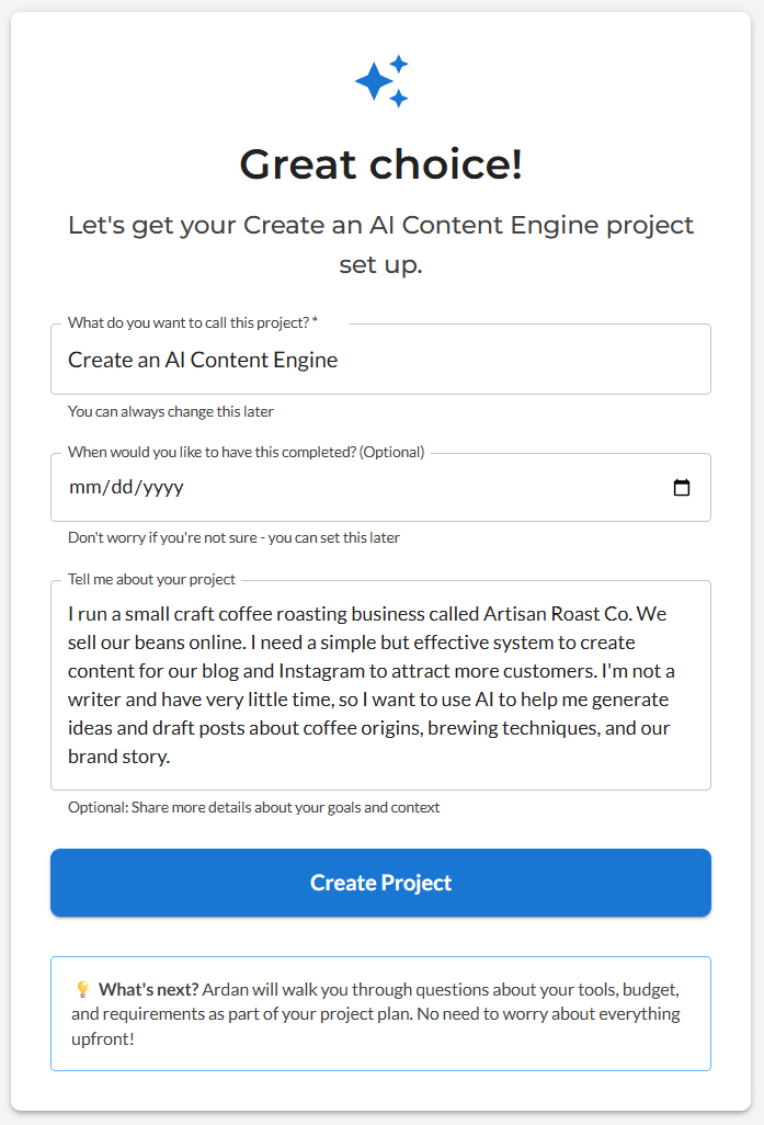 Personalizing your project with AI context